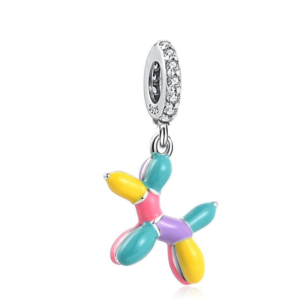 berloque charm funny dog  prata 925