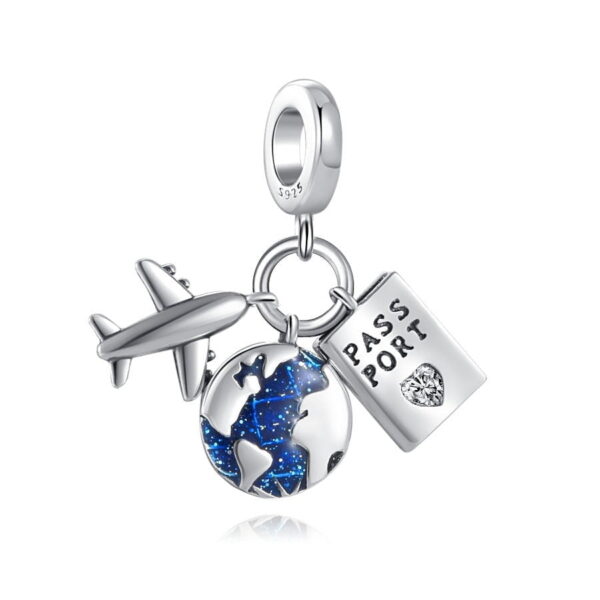 berloque charm viajante  prata 925