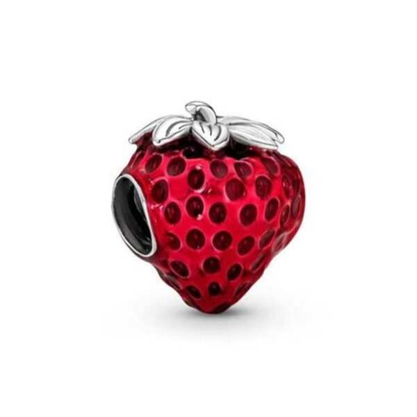 berloque charm morango  prata 925