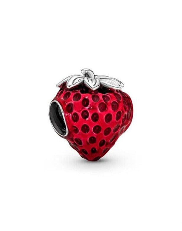 berloque charm morango  prata 925
