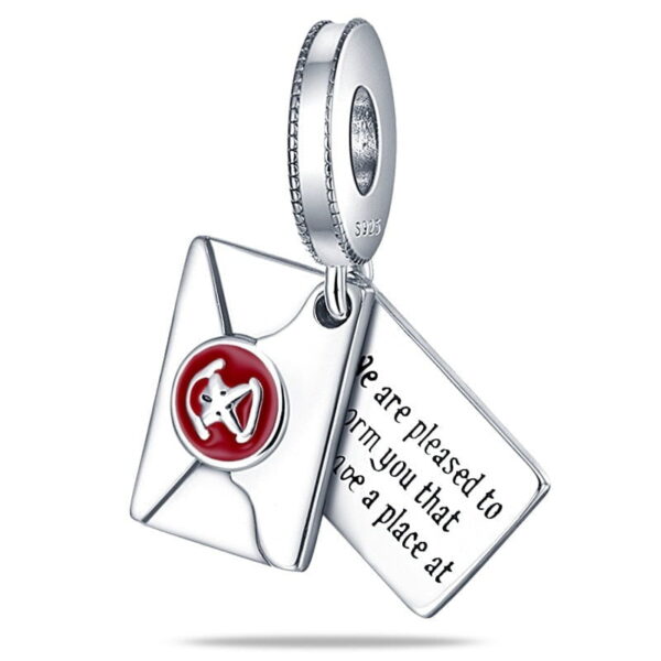 berloque charm carta de hoghwarts  prata 925