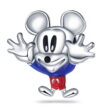 berloque charm mickey e minnie  prata 925