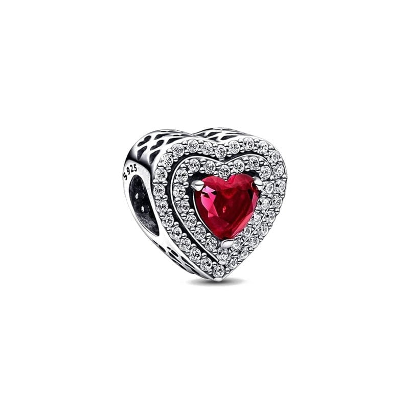berloque charm red love  prata 925