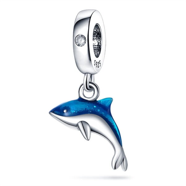 berloque charm baleia azul  prata 925