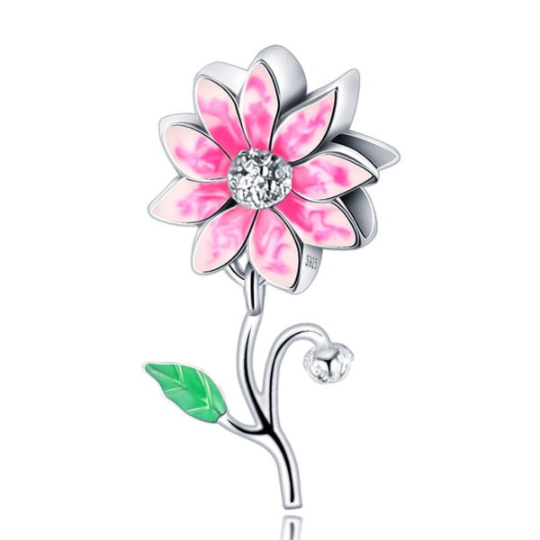 berloque charm summer flower  prata 925