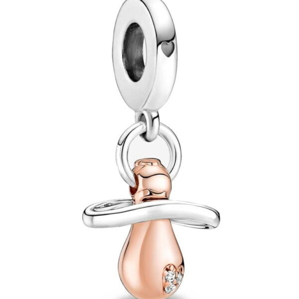 berloque charm baby   prata 925 com banho rose