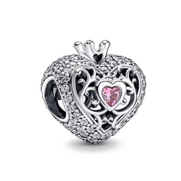 berloque charm pink hearth prata 925