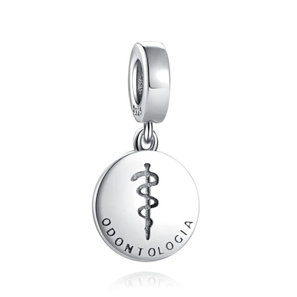 pendente em prata 925  charm profisses odontologia