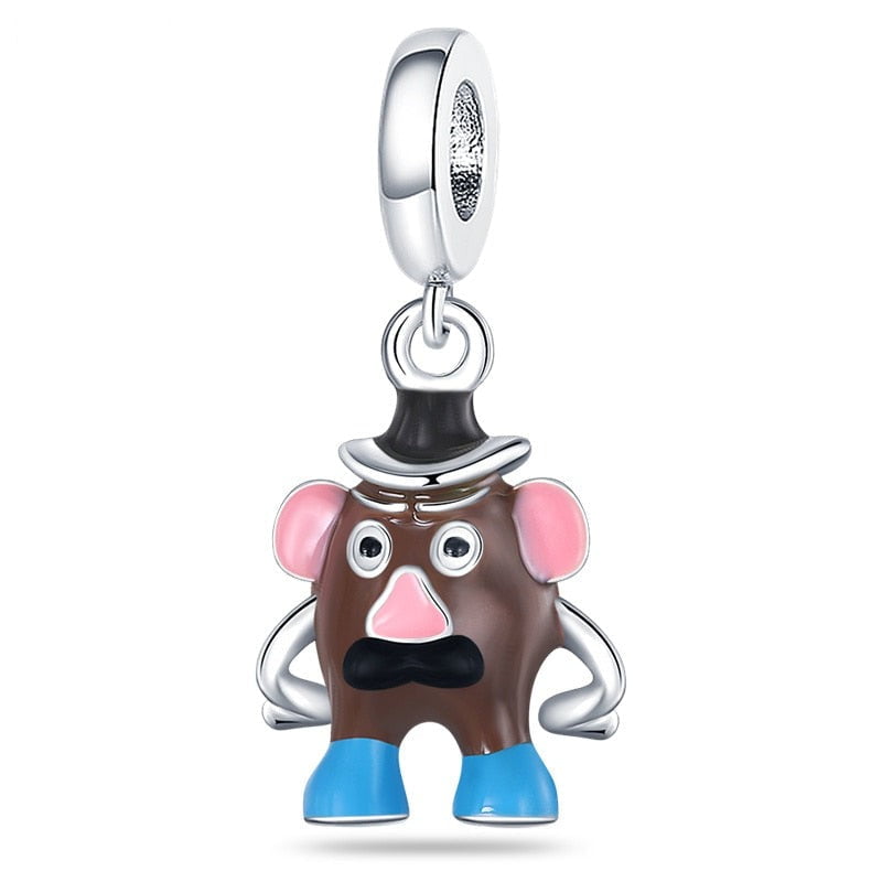 berloque charm cabea de batata  prata 925
