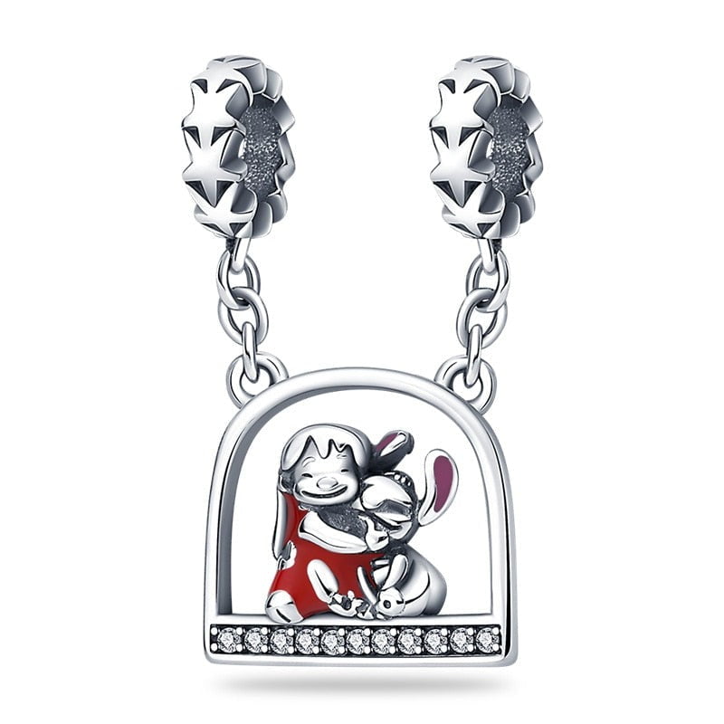 berloque charm lilo e stitch  prata 925