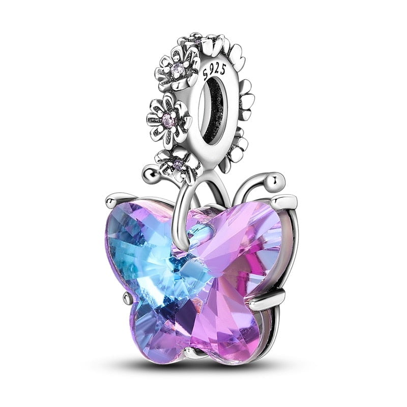 berloque charm magic butterfly  prata 925
