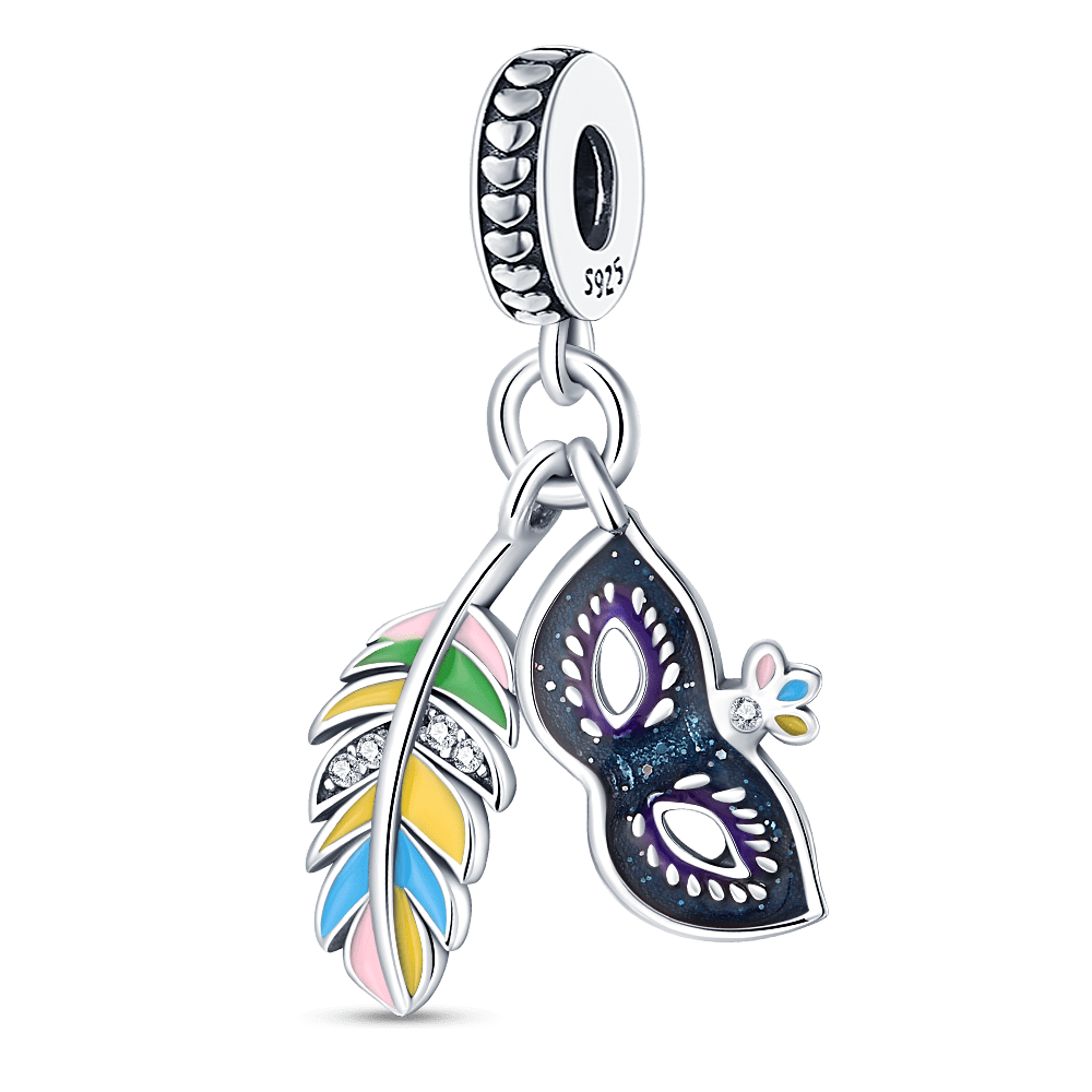 berloque charm carnaval  prata 925
