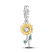 berloque charm sunflower  prata 925