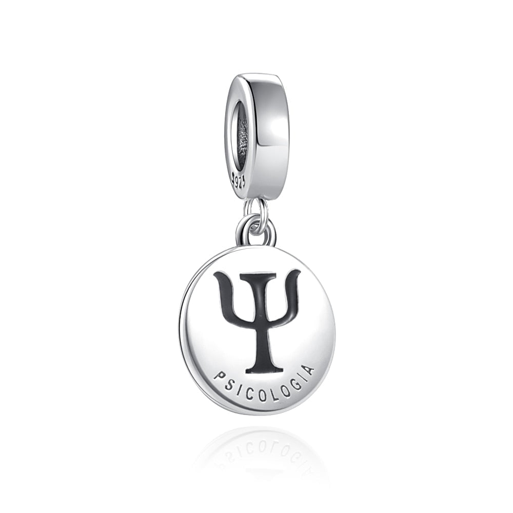 pendente em prata 925  charm profisses psicologia
