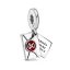 pendente em prata  charm carta convocao harry potter
