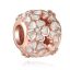 berloque charm white flower  prata 925