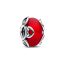berloque charm murano red  prata 925