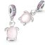 berloque charm pink turtle  prata 925