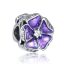 berloque charm purple flower  prata 925