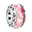 berloque charm murano pink flower  prata 925