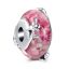 berloque charm murano pink  prata 925