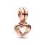 berloque charm amor rose  prata 925