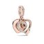 berloque charm love you  prata 925 com banho rose