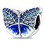 berloque charm blue butterfly  prata 925