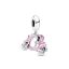 berloque charm pink vespa  prata 925