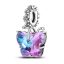 berloque charm magic butterfly  prata 925