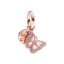 berloque charm butterfly  prata 925 com banho rose